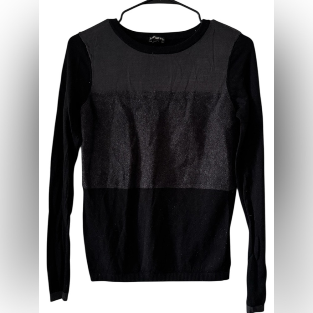 Express Women’s Black Colorblock Knit Sweater – Size Small (S/P)